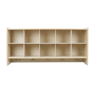 RRI Goods 10-Section Wall Mount Classroom Storage Cubby Organizer