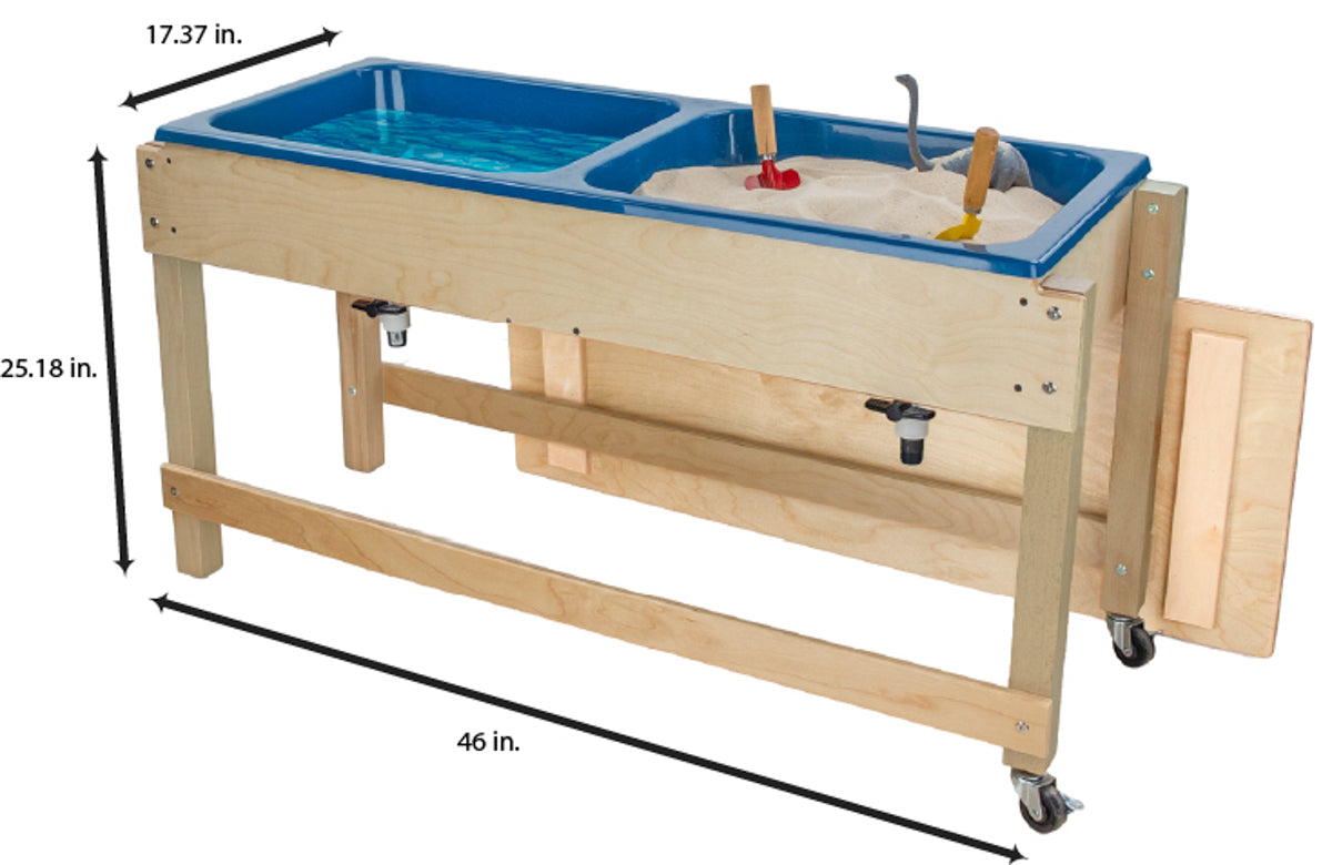 Sand and Water Activity Table with Double Divided Plastic Tub