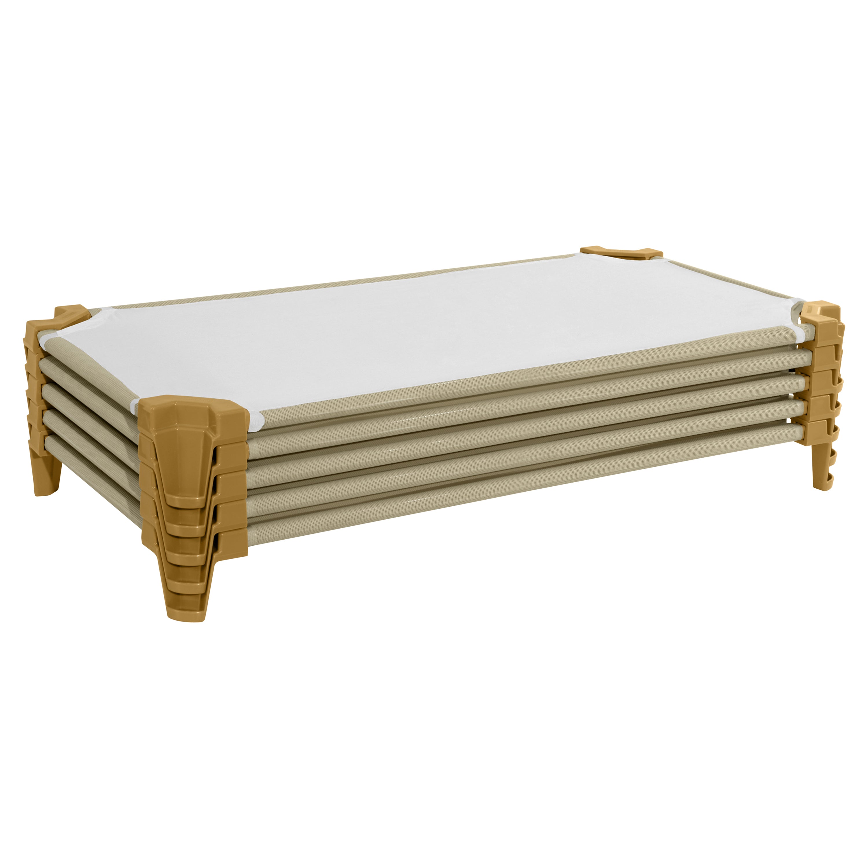 Wood Designs Toddler Cot Set of (5) Factory Assembled & (6) White Toddler Cotton Cot Sheets