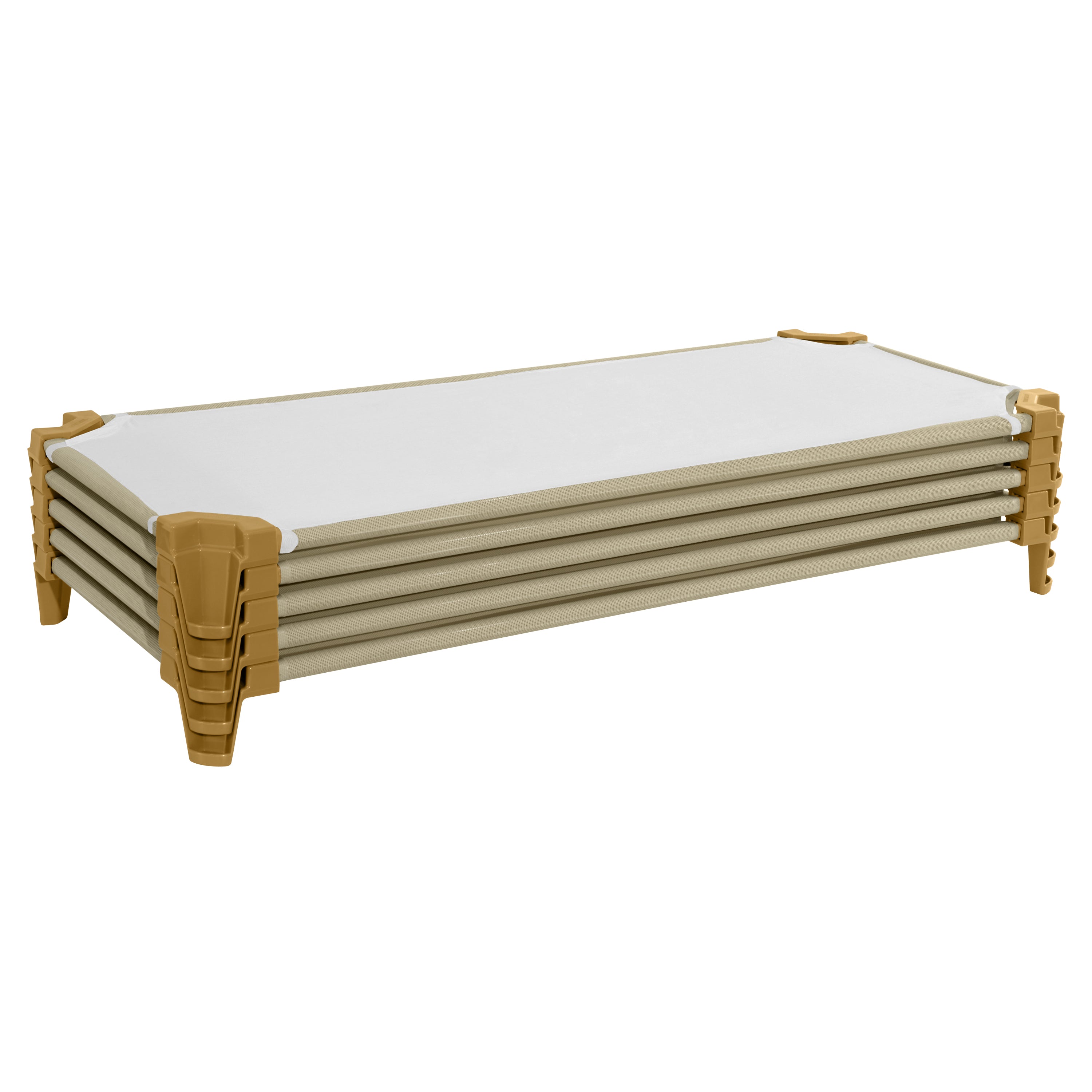 Wood Designs Incredible Cot Set of (5) Factory Assembled & (6) White Cotton Cot Sheets