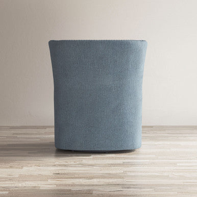 Bryce Transitional Upholstered Swivel Chair with Nail-head Trim