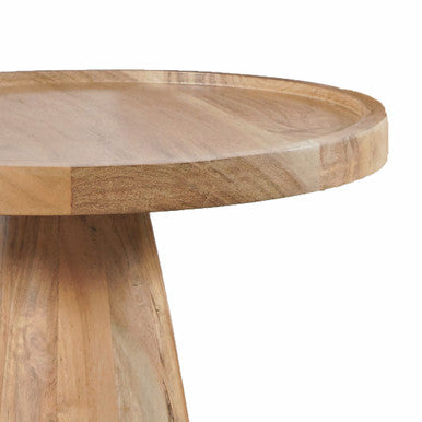 Mid-Century Modern Solid Mango Wood Round Accent Tables (Set of 3)