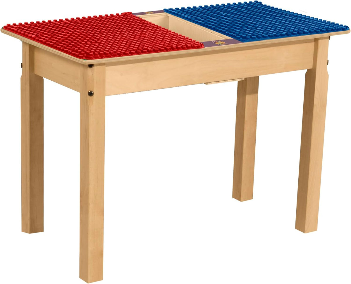 Rectangle Time-2-Play Table with a trough, along with 22" legs and a DUPLO® Compatible Grid of RED/BLUE Color