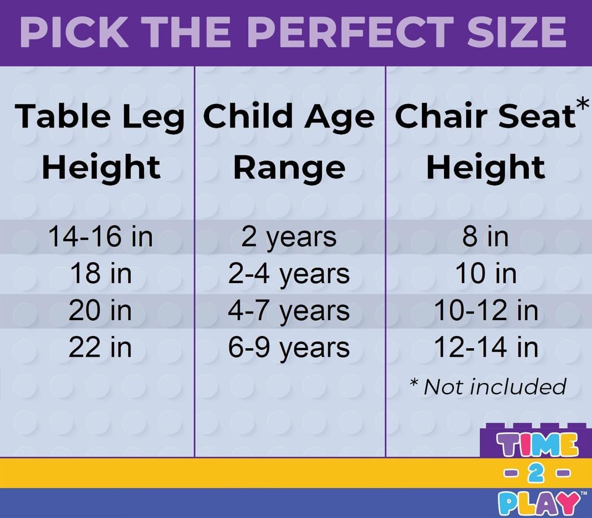 Square Time-2-Play Table with a trough, along with 18" legs and a DUPLO® Compatible Grid of BLUE/GREEN Color