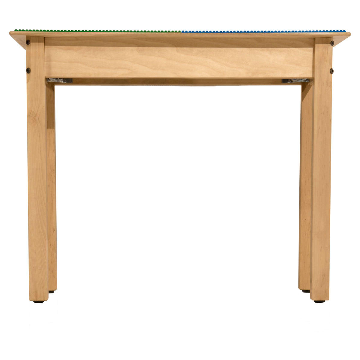 Square Time-2-Play Table with a trough, along with 22" legs and a DUPLO® Compatible Grid of BLUE/GREEN Color