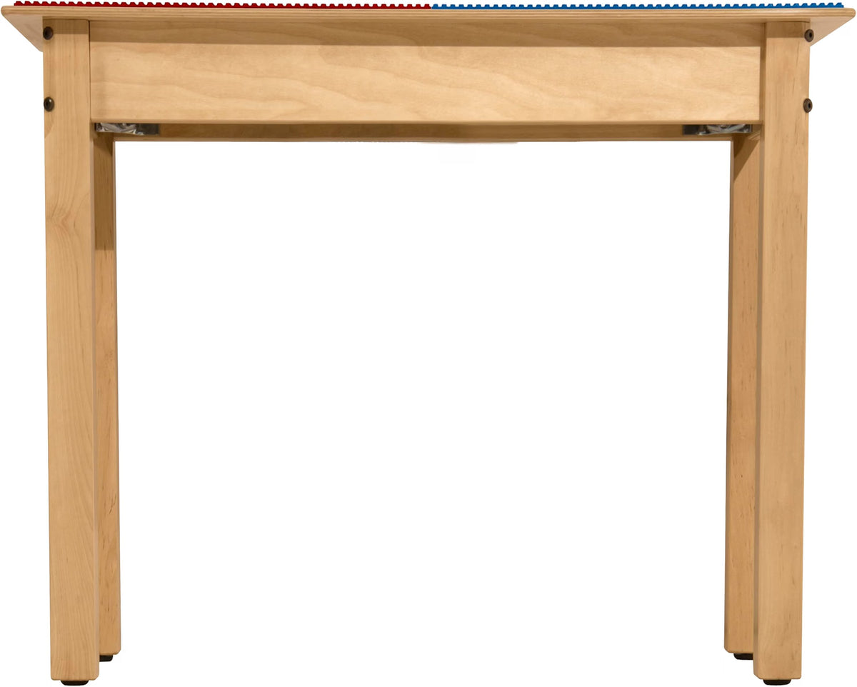 Rectangle Time-2-Play Table with a trough, along with 22" legs and a LEGO® Compatible Grid of RED/BLUE Color