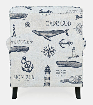 Seaman Nantucket Cape Nautical Upholstered Accent Chair