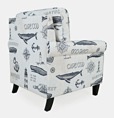 Seaman Nantucket Cape Nautical Upholstered Accent Chair