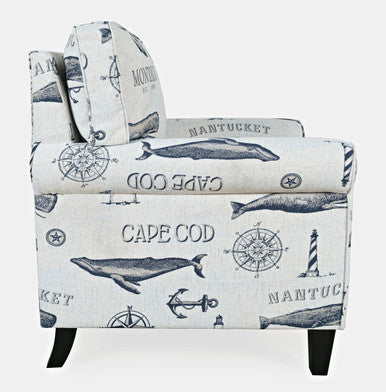 Seaman Nantucket Cape Nautical Upholstered Accent Chair