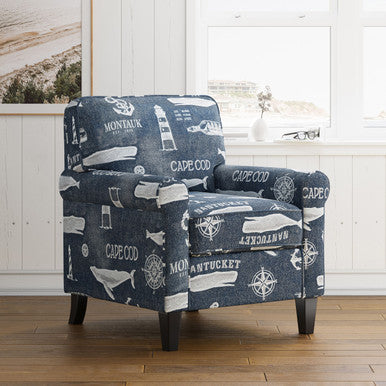 Seaman Nantucket Cape Nautical Upholstered Accent Chair